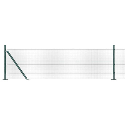 Zaun mit Pfosten Grün 0,4 x 100 m Stahl