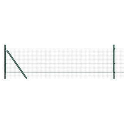 Zaun mit Pfosten Grün 0,4 x 100 m Stahl