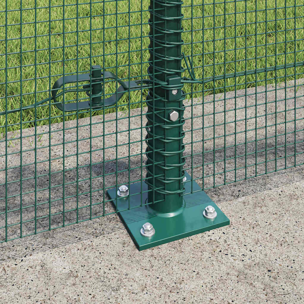 Zaun mit Pfosten Grün 0,5 x 100 m Stahl