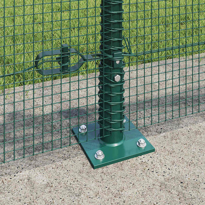 Zaun mit Pfosten Grün 0,5 x 100 m Stahl