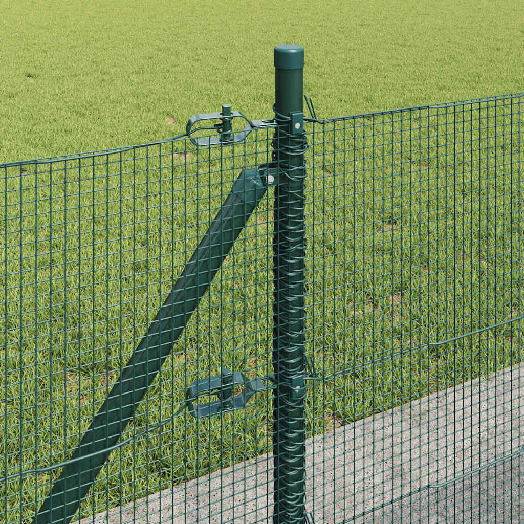 Zaun mit Pfosten Grün 0,5 x 100 m Stahl