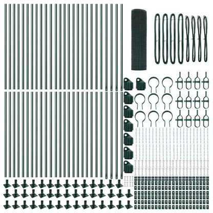 Zaun mit Pfosten Grün 0,5 x 100 m Stahl