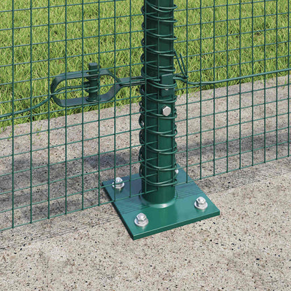 Zaun mit Pfosten Grün 0,6 x 100 m Stahl