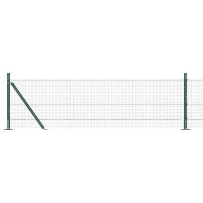 Zaun mit Pfosten Grün 0,6 x 100 m Stahl