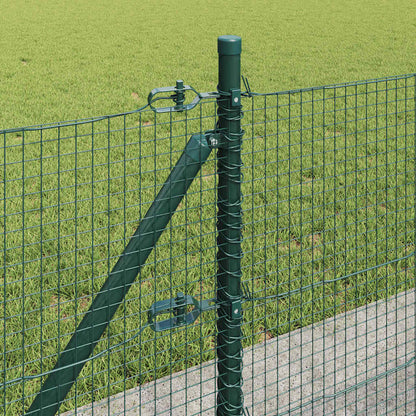 Zaun mit Pfosten Grün 0,6 x 100 m Stahl
