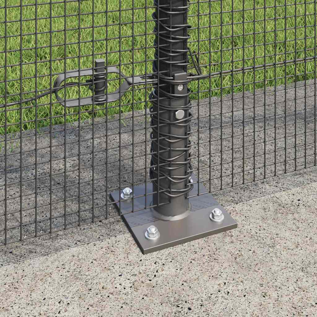 Zaun mit Pfosten Grau 1,4 x 10 m Stahl