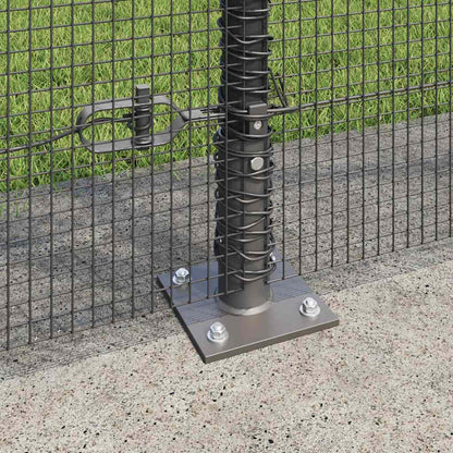 Zaun mit Pfosten Grau 1,4 x 10 m Stahl