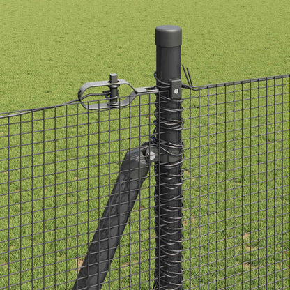 Zaun mit Pfosten Grau 1,4 x 10 m Stahl