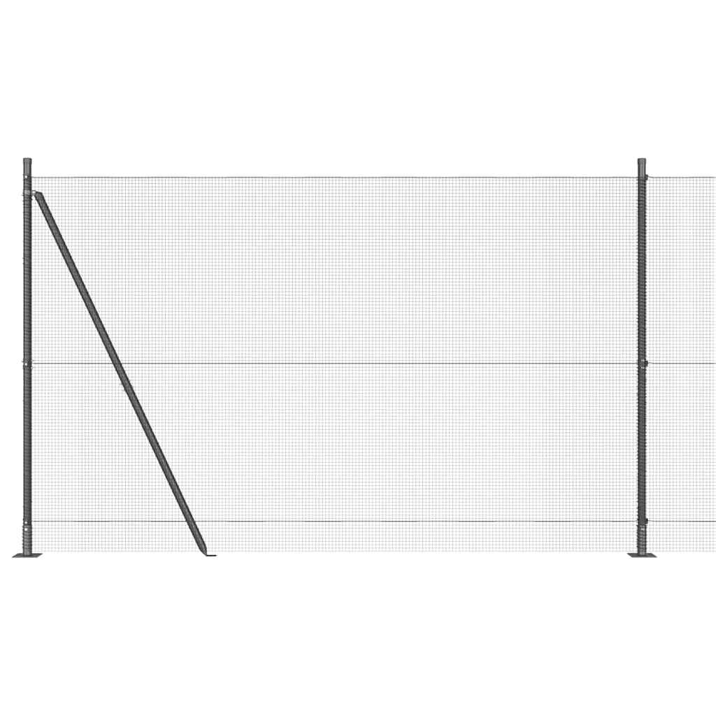 Zaun mit Pfosten Grau 1,4 x 10 m Stahl
