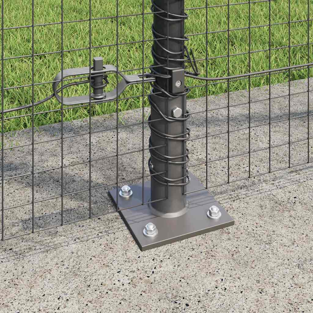 Zaun mit Pfosten Grau 1,4 x 10 m Stahl
