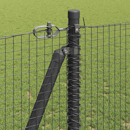 Zaun mit Pfosten Grau 1,2 x 25 m Stahl
