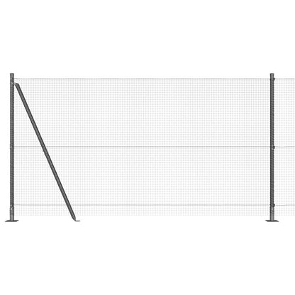 Zaun mit Pfosten Grau 1,2 x 25 m Stahl