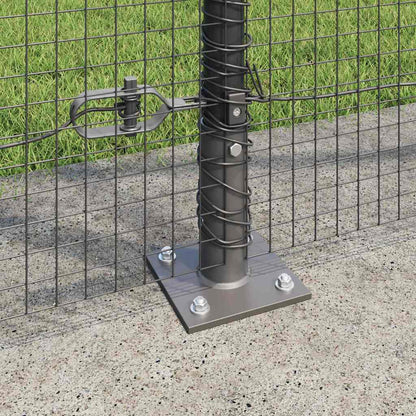 Zaun mit Pfosten Grau 1,4 x 25 m Stahl