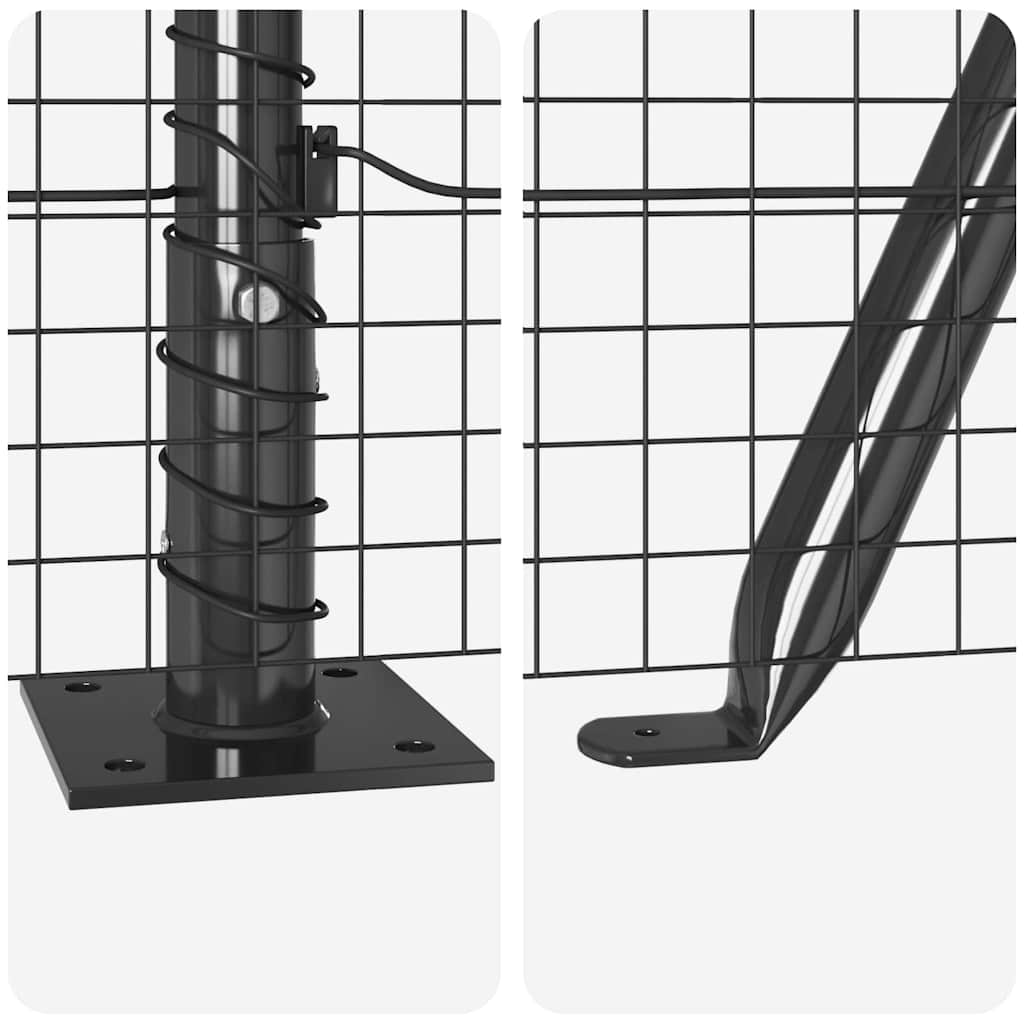 Zaun mit Pfosten Grau 1.5 x 25 m Stahl
