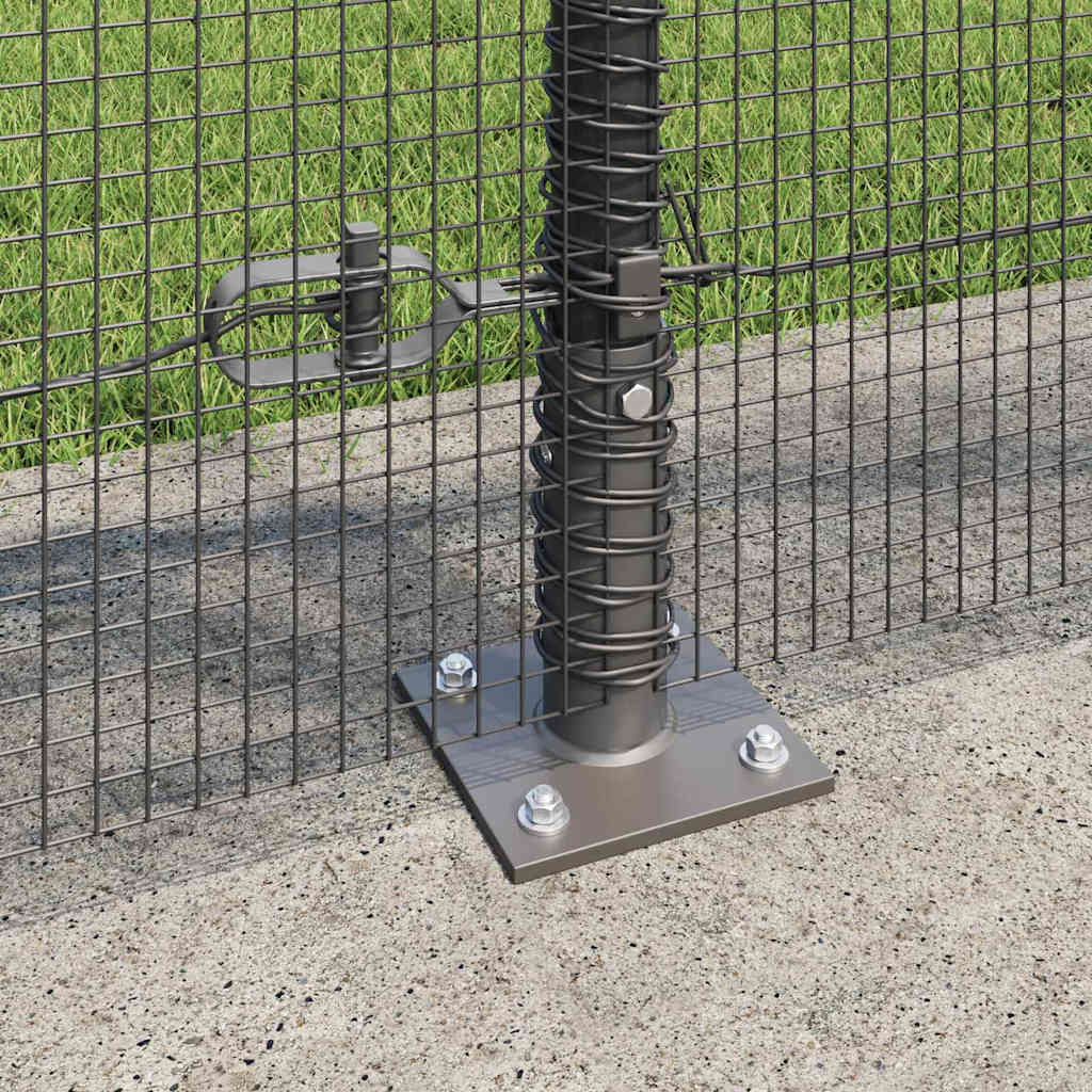 Zaun mit Pfosten Grau 1,5 x 25 m Stahl