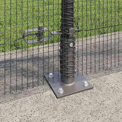 Zaun mit Pfosten Grau 1,5 x 25 m Stahl