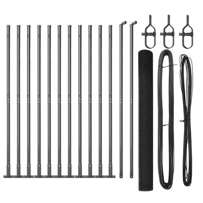 Zaun mit Pfosten Grau 1.5 x 25 m Stahl