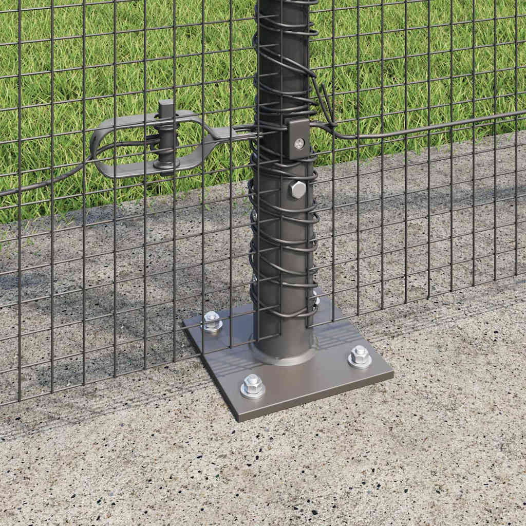 Zaun mit Pfosten Grau 1.6 x 25 m Stahl