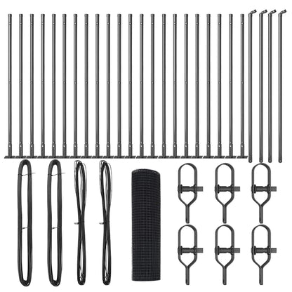 Zaun mit Pfosten Grau 0,5 x 50 m Stahl