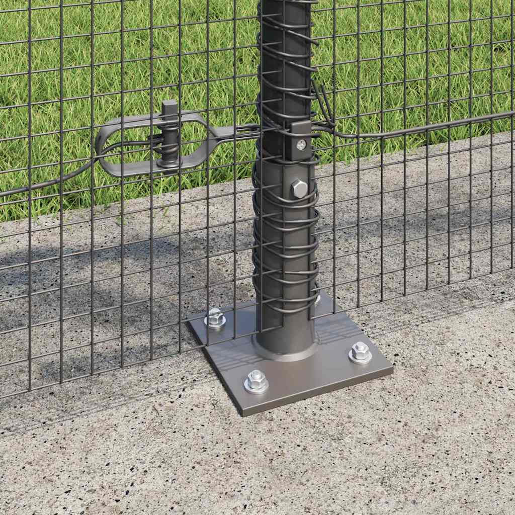 Zaun mit Pfosten Grau 0,8 x 50 m Stahl