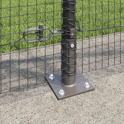 Zaun mit Pfosten Grau 0,8 x 50 m Stahl