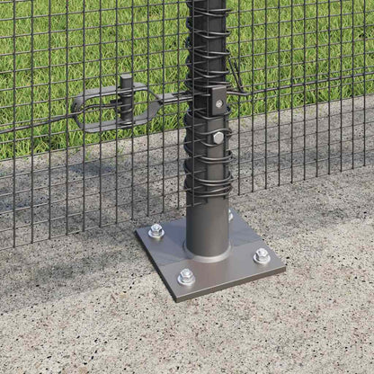 Zaun mit Pfosten Grau 1,2 x 50 m Stahl