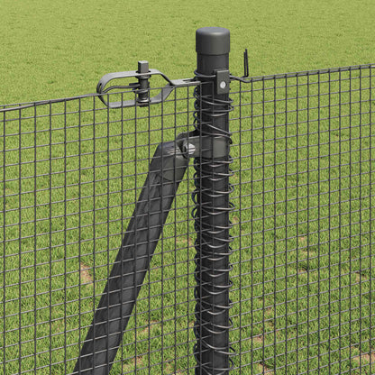 Zaun mit Pfosten Grau 1,2 x 50 m Stahl