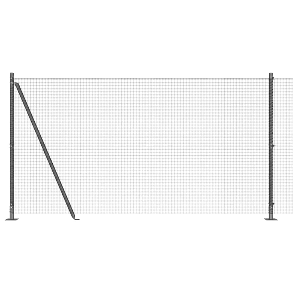 Zaun mit Pfosten Grau 1,2 x 50 m Stahl