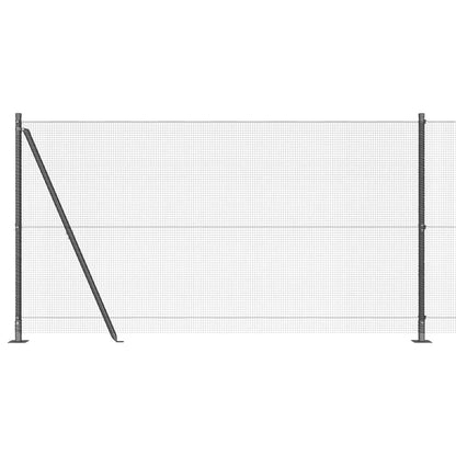 Zaun mit Pfosten Grau 1,2 x 50 m Stahl