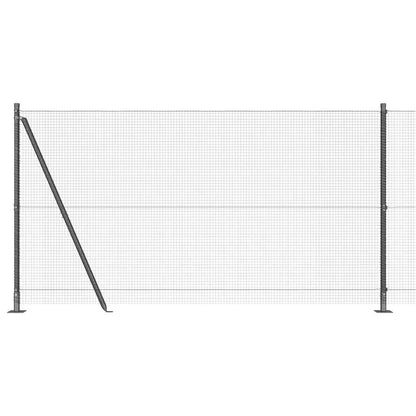 Zaun mit Pfosten Grau 1,2 x 50 m Stahl