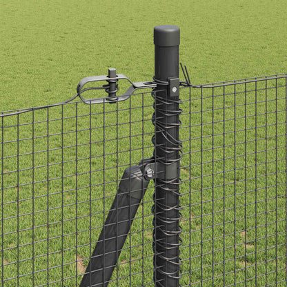 Zaun mit Pfosten Grau 1,4 x 50 m Stahl