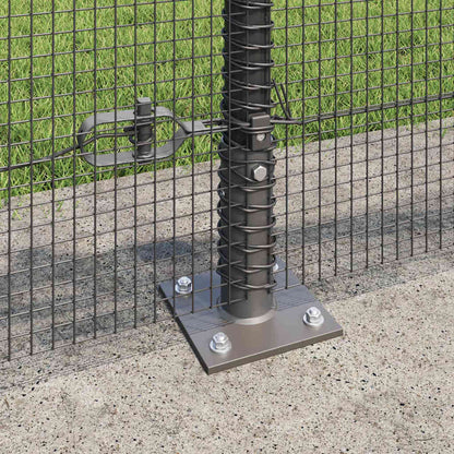 Zaun mit Pfosten Grau 0,6 x 100 m Stahl