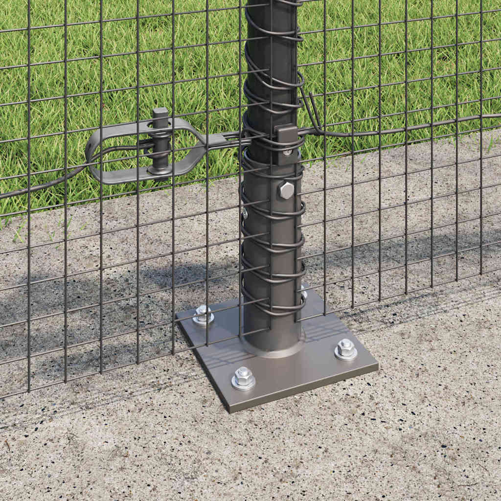 Zaun mit Pfosten Grau 0,6 x 100 m Stahl