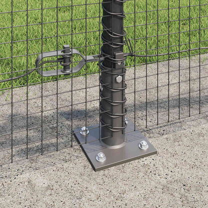 Zaun mit Pfosten Grau 0,6 x 100 m Stahl