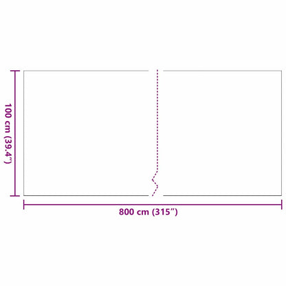 Kunstgras Schwarz 8 x 1 m Polypropylen