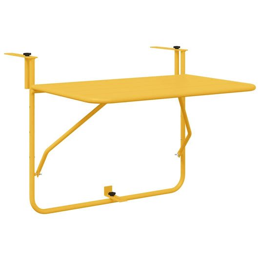 Hängender Balkontisch Senfgelb 60 x 39 x 65 cm Stahl