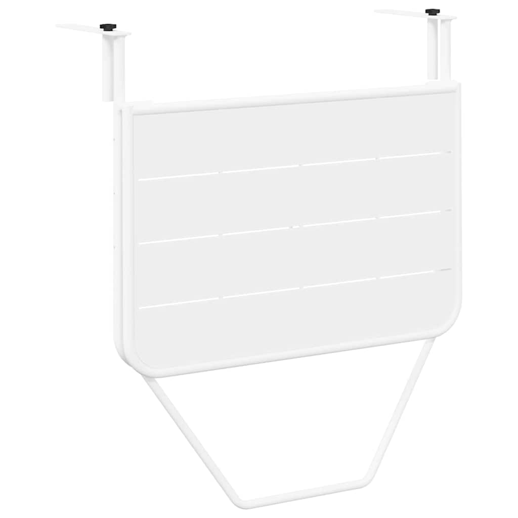 Hängender Balkontisch Weiß 60 x 39 x 65 cm Stahl