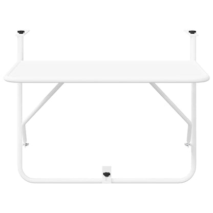 Hängender Balkontisch Weiß 60 x 39 x 65 cm Stahl