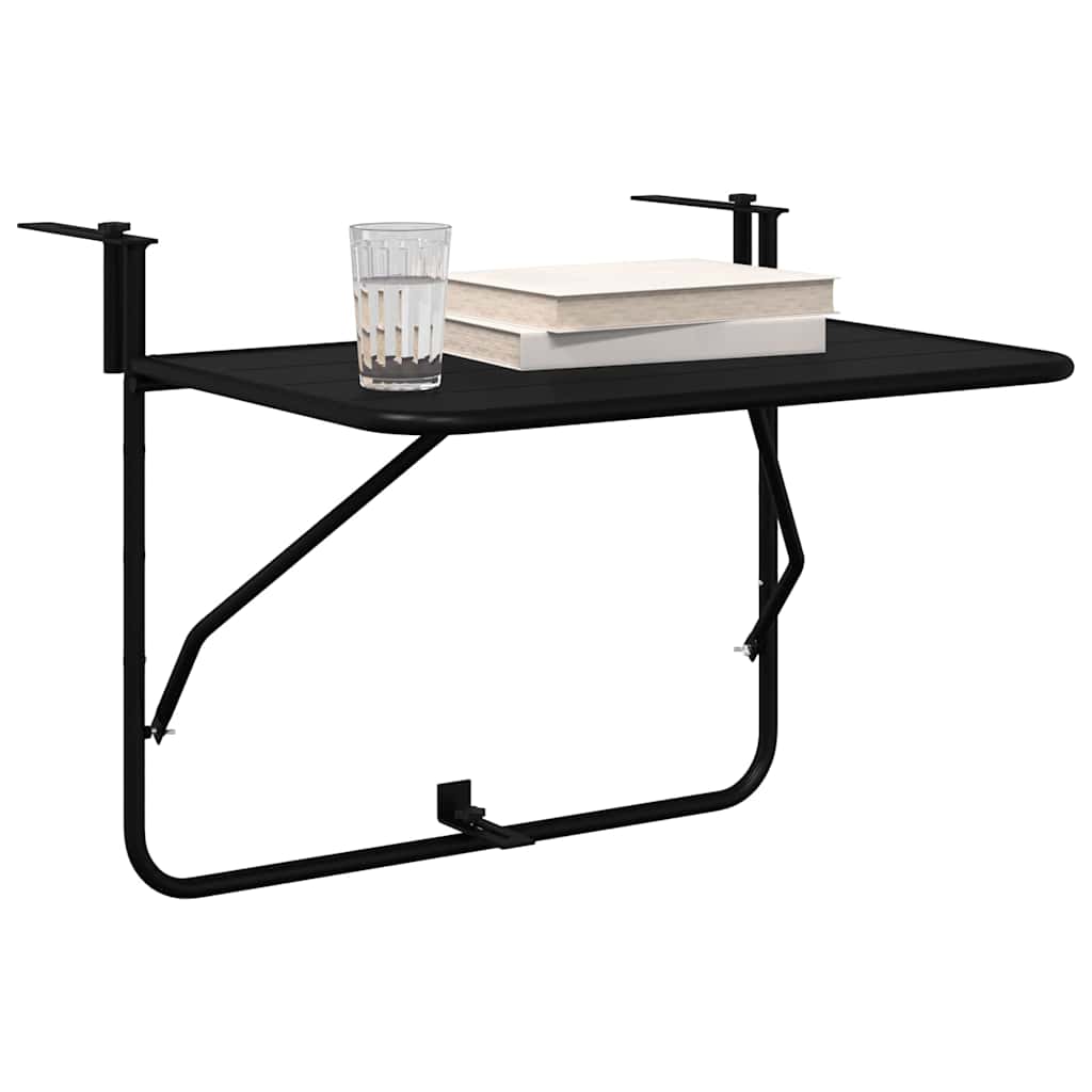 Hängender Balkontisch Schwarz 60 x 39 x 65 cm Stahl