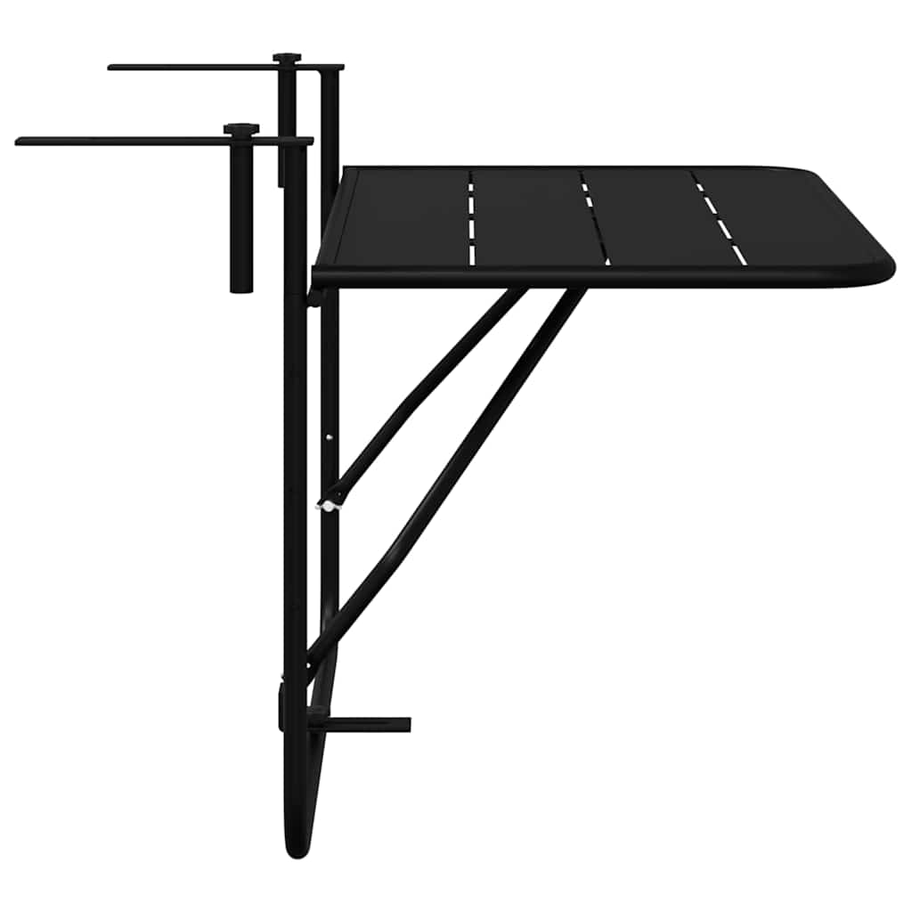 Hängender Balkontisch Schwarz 60 x 39 x 65 cm Stahl