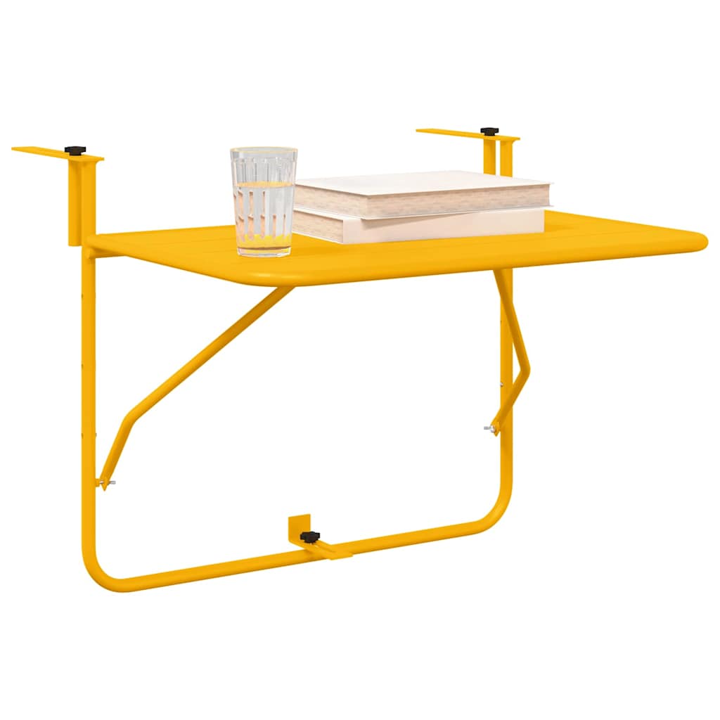 Hängender Balkontisch Gelb 60 x 39 x 65 cm Stahl