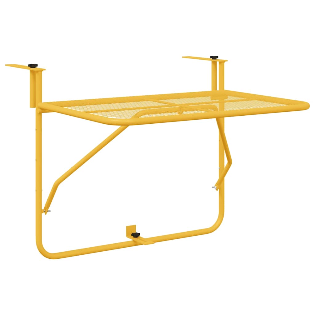 Hängender Balkontisch Senfgelb 60 x 39 x 65 cm Stahl