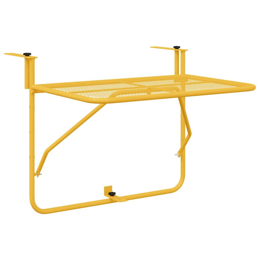 Hängender Balkontisch Senfgelb 60 x 39 x 65 cm Stahl