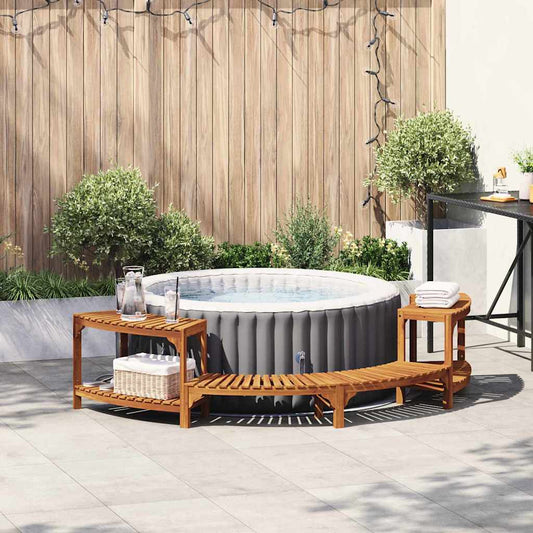 Whirlpool-Umrandung Braun 252 x 112 x 55.5 cm Akazie Massivholz