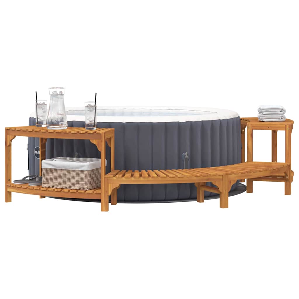 Whirlpool-Umrandung Braun 252 x 112 x 55.5 cm Akazie Massivholz