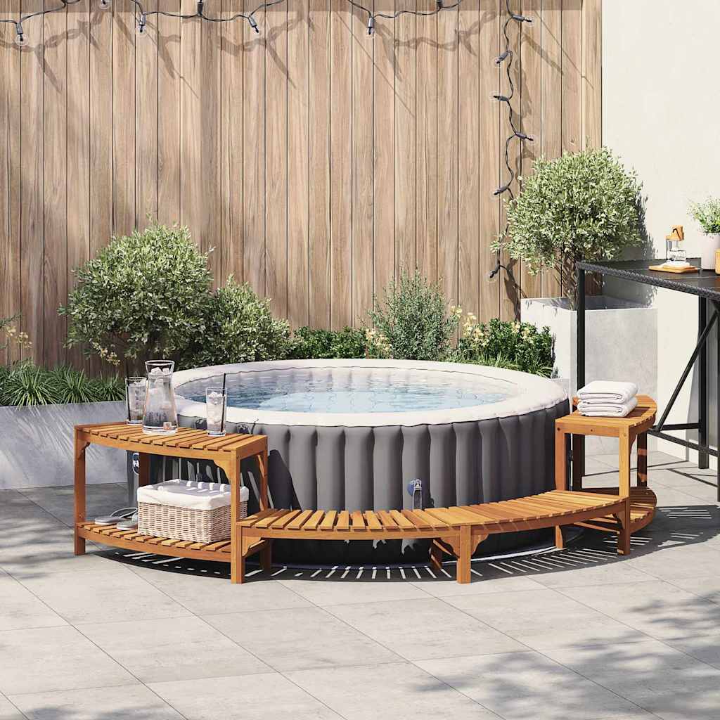 Whirlpool-Umrandung Braun 272 x 120 x 55.5 cm Akazie Massivholz