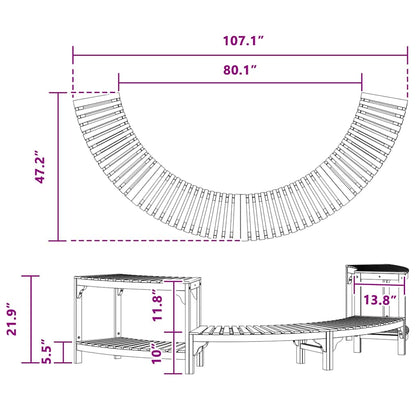 Whirlpool-Umrandung Braun 272 x 120 x 55.5 cm Akazie Massivholz