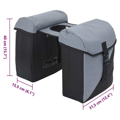 Fahrradtasche Schwarz und Grau 15.5 x 31.5 x 40 cm Polyester