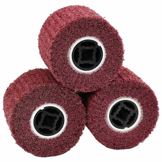 Schleifrollen 3 pcs Rot 12 x 12 x 10 cm Synthetische Faser