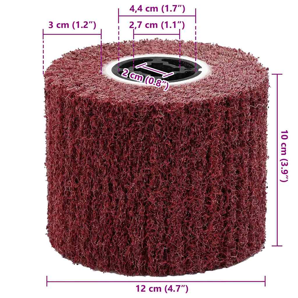 Schleifrollen 3 pcs Rot 12 x 12 x 10 cm Synthetische Faser